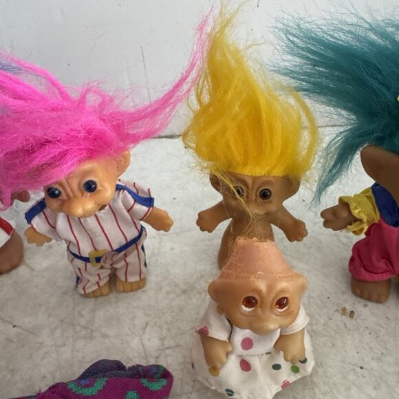 VTG Troll Doll Lot Of 5 Russ Dam Dolls Football Baseball More - Picture 5 of 8